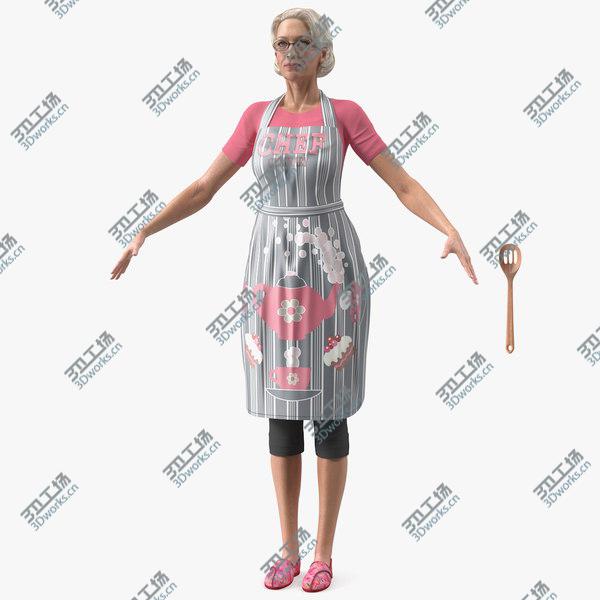 images/goods_img/20210312/3D Elderly Woman in Kitchen Apron T Pose/1.jpg